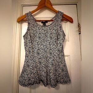 Forever 21 Black White Peplum Top-S
